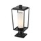 Z-Lite Sheridan 1 Light Outdoor Pier Mounted Fixture, Black & White Opal 595PHMR-533PM-BK - alternate 3